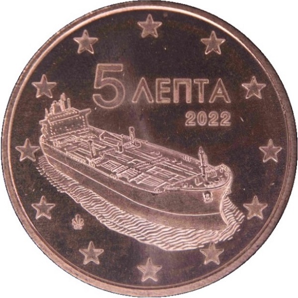 Greece 5 Euro cent (2022) KM#