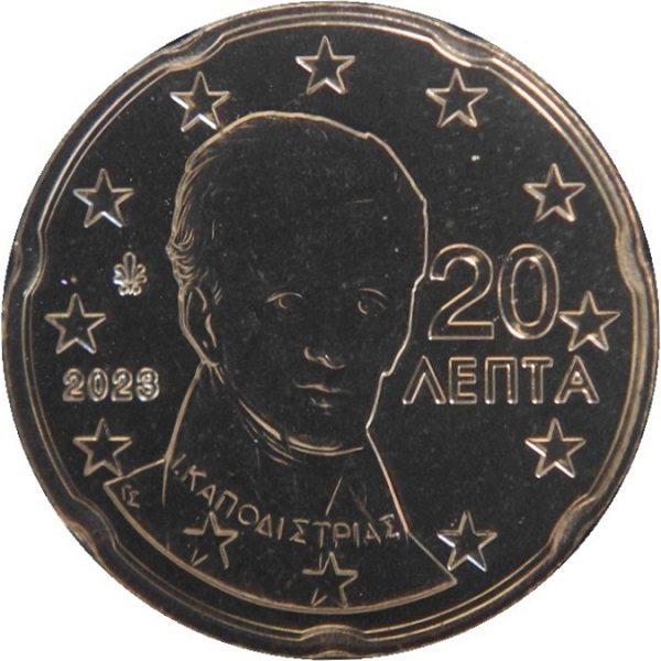 Greece 20 Euro cent (2023) KM#