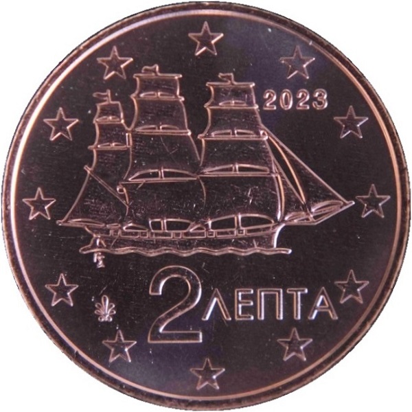 Greece 2 Euro cent (2023) KM#
