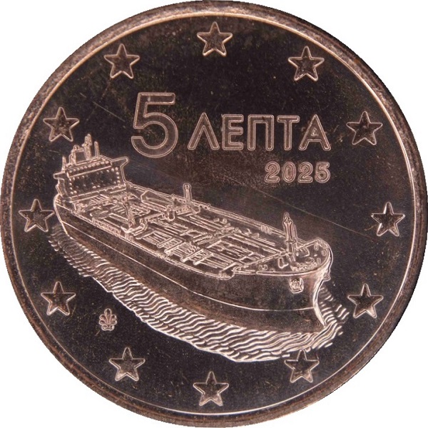 Греция 5 Евро цент (2025) KM#