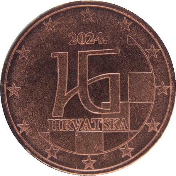 Хорватия 1 Евро цент (2024) KM#