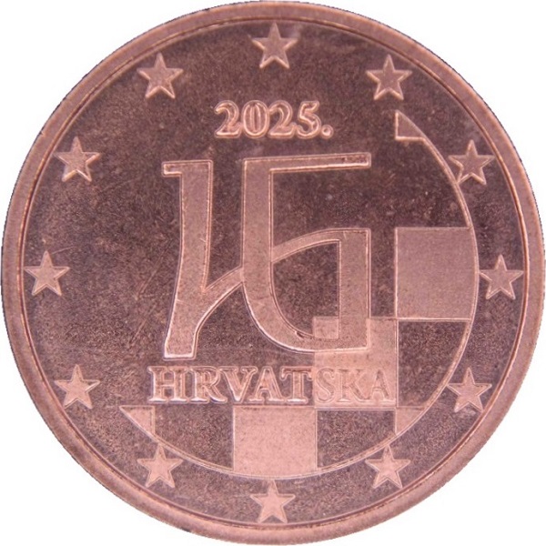 Хорватия 1 Евроцент (2025) KM#