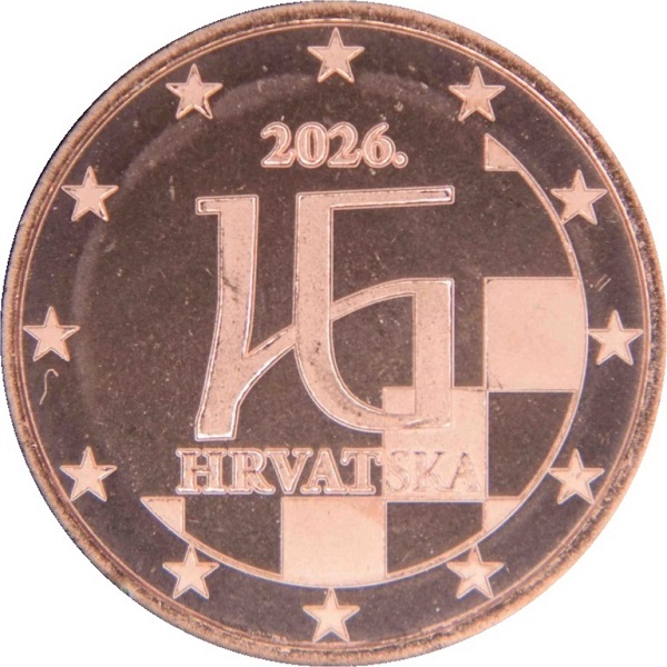 Хорватия 1 Евроцент (2026) KM#