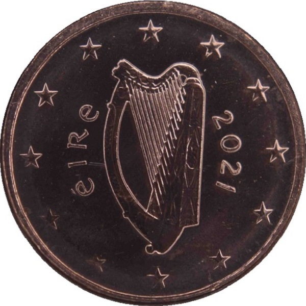 Ирландия 1 Евро цент (2021) KM#
