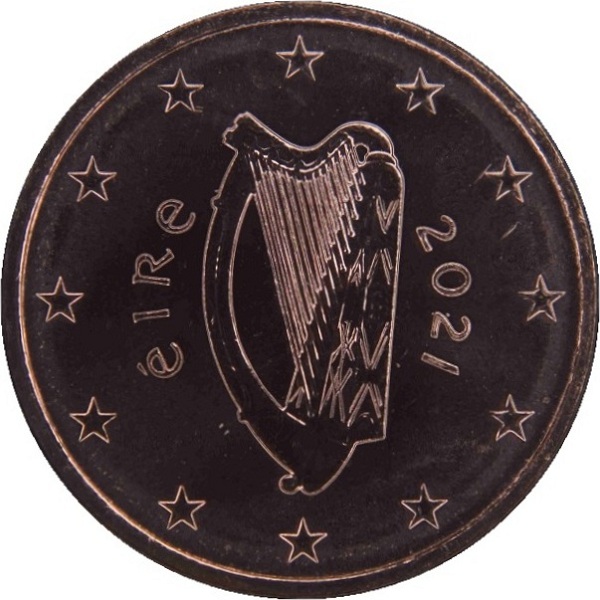 Ирландия 2 Евро цент (2021) KM#