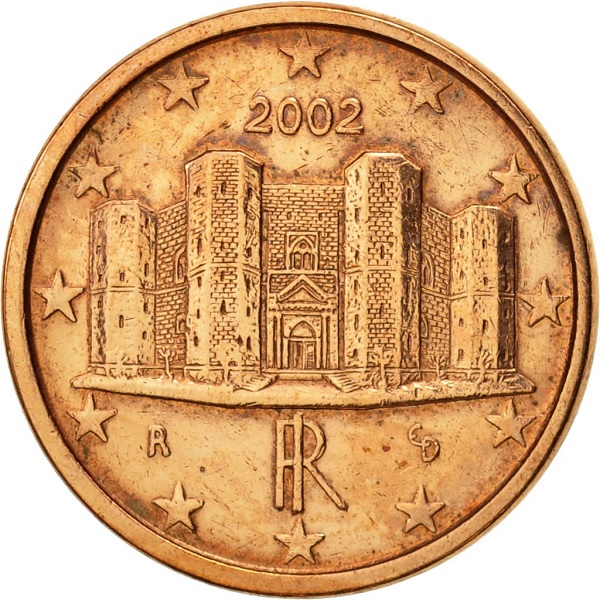 Italy 1 Euro cent (2002) KM#