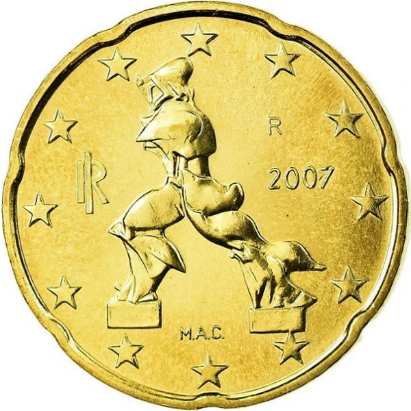 Италия 20 Евро цент (2007) KM#