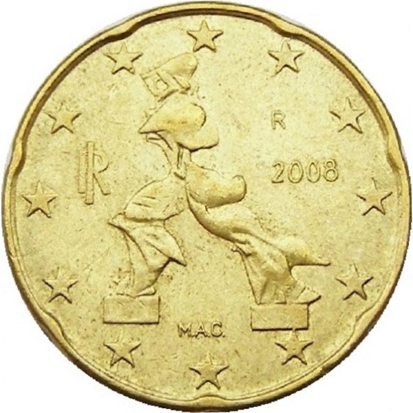 Италия 20 Евро цент (2008) KM#