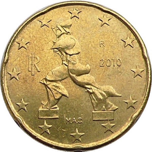 Italy 20 Euro cent (2010) KM#