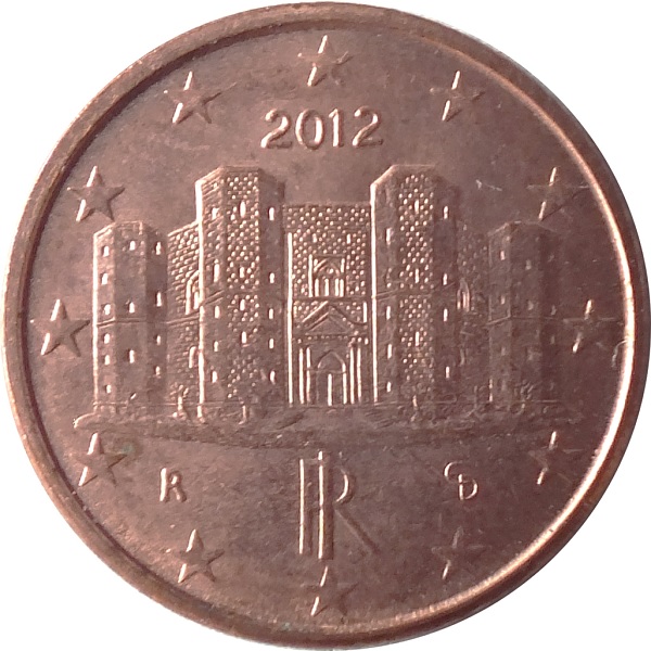 Italy 1 Euro cent (2012) KM#