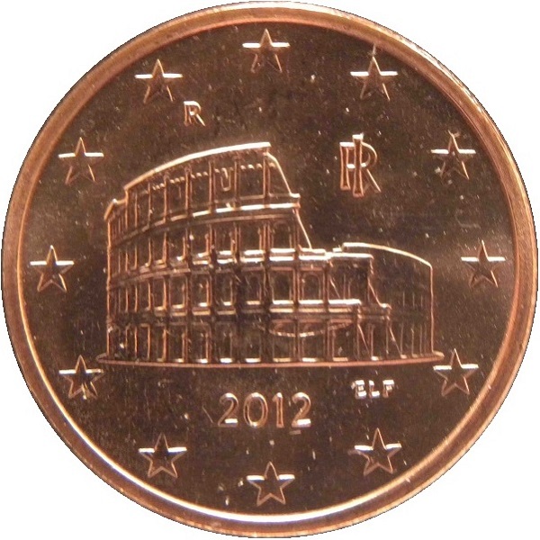 Italy 5 Euro cent (2012) KM#