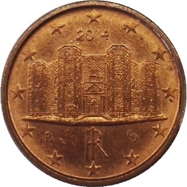 Italy 1 Euro cent (2014) KM#