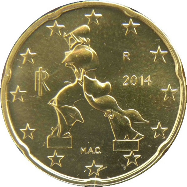 Italy 20 Euro cent (2014) KM#