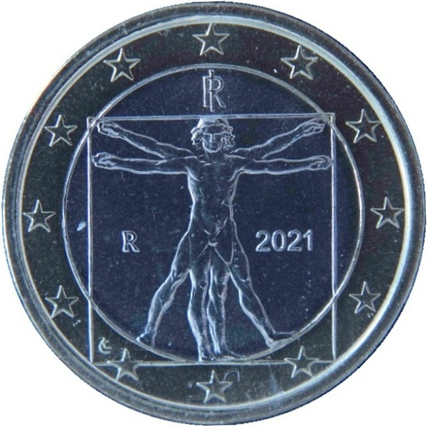 Италия 1 Евро (2021) KM#