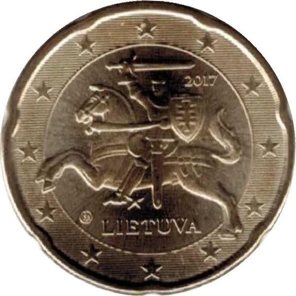 Литва 20 Евро цент (2017) KM#