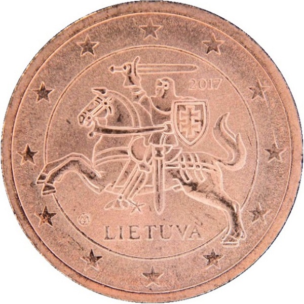 Литва 2 Евро цент (2017) KM#