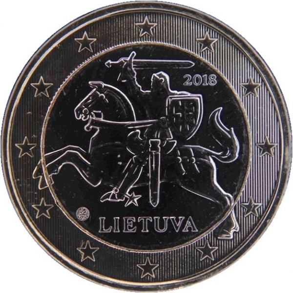 Литва 1 Евро (2018) KM#