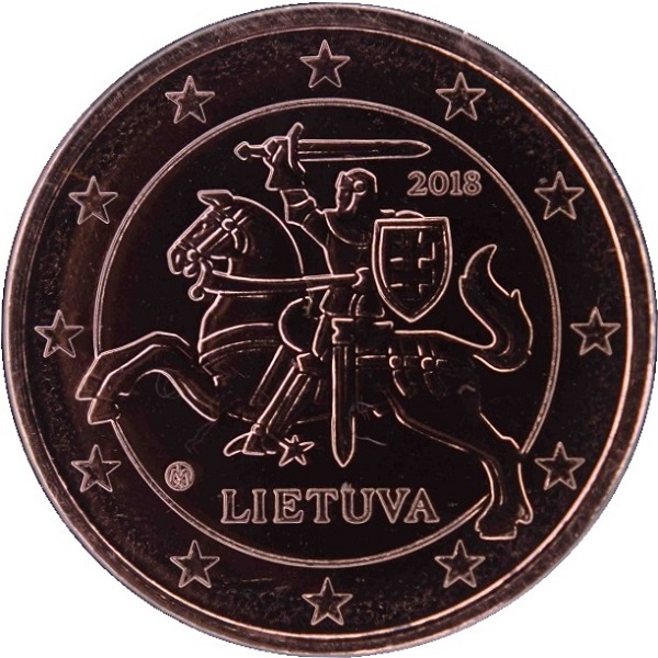 Литва 1 Евро цент (2018) KM#