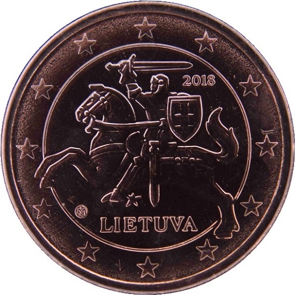 Литва 2 Евро цент (2018) KM#
