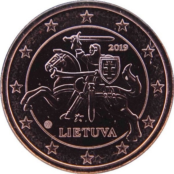 Литва 1 Евро цент (2019) KM#