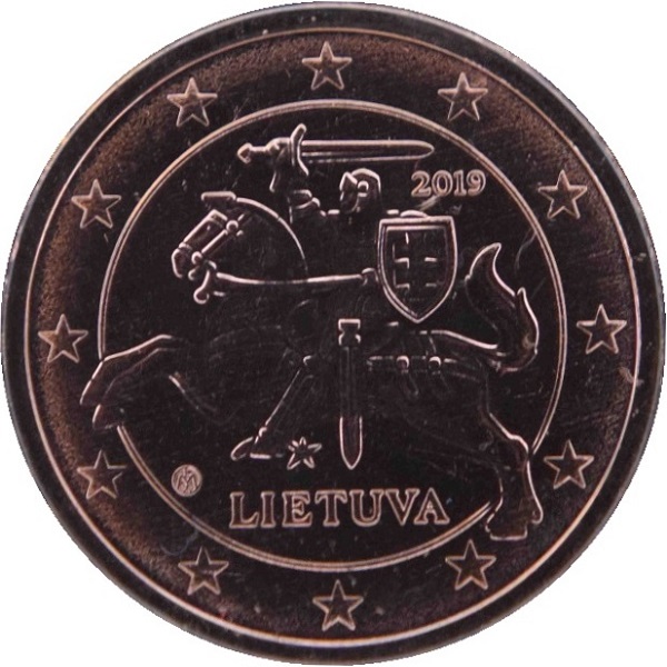 Литва 2 Евро цент (2019) KM#