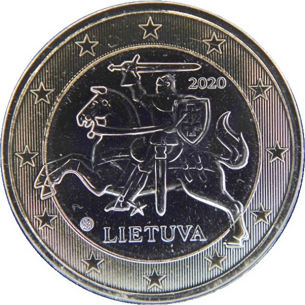 Литва 1 Евро (2020) KM#