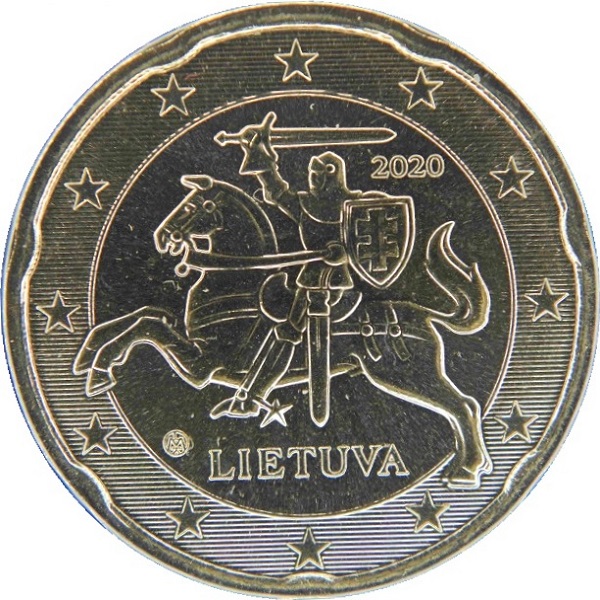 Литва 20 Евро цент (2020) KM#