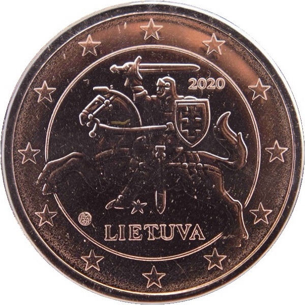 Литва 2 Евро цент (2020) KM#