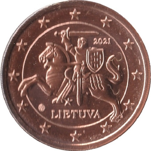 Литва 2 Евро цент (2021) KM#