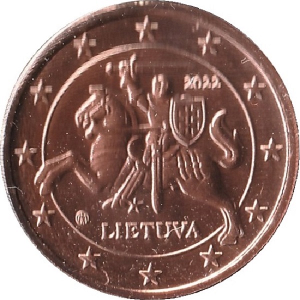 Литва 1 Евро цент (2022) KM#