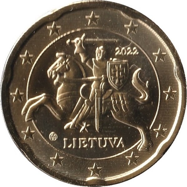 Lithuania 20 Euro cent (2022) KM#