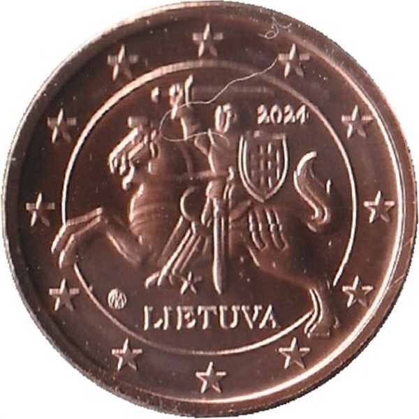 Литва 1 Евро цент (2024) KM#
