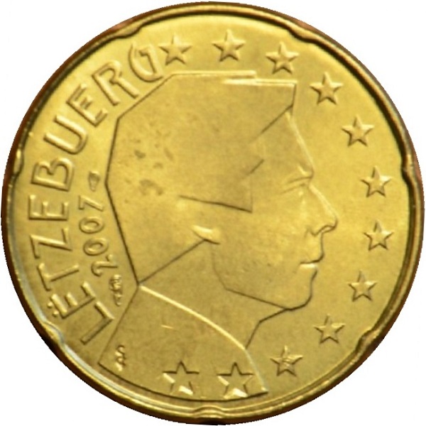 Люксембург 20 Евро цент (2007) KM#