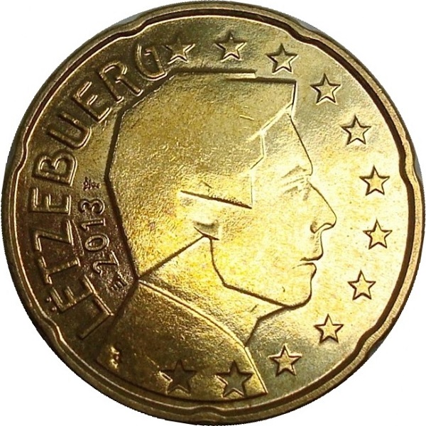 Люксембург 20 Евро цент (2013) KM#