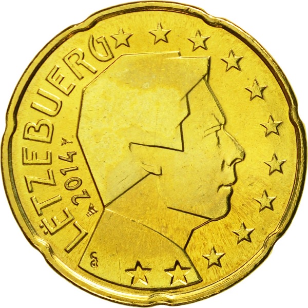 Люксембург 20 Евро цент (2014) KM#
