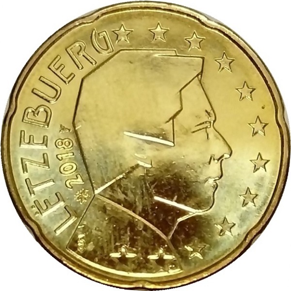 Люксембург 20 Евро цент (2018) KM#