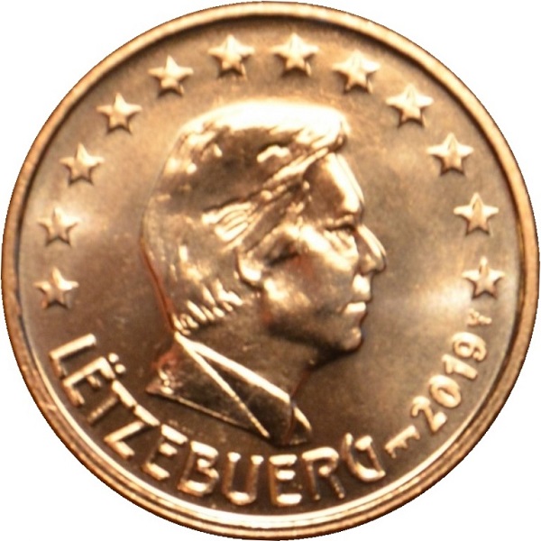 Люксембург 1 Евро цент (2019) MSB KM#