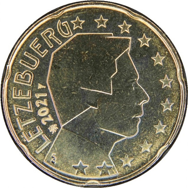 Люксембург 20 Евро цент (2021) KM#