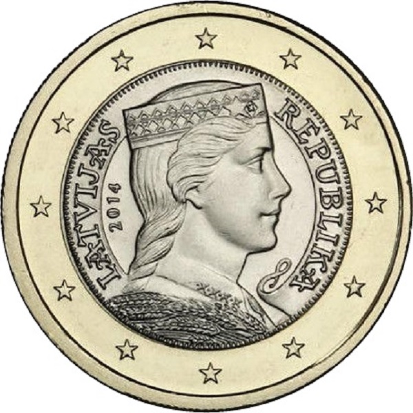 Латвия 1 Евро (2014) KM#