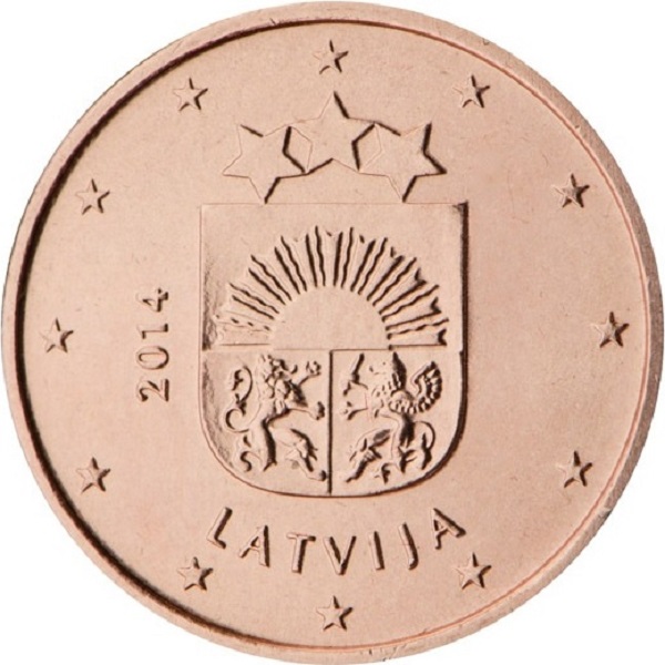 Латвия 1 Евро цент (2014) KM#