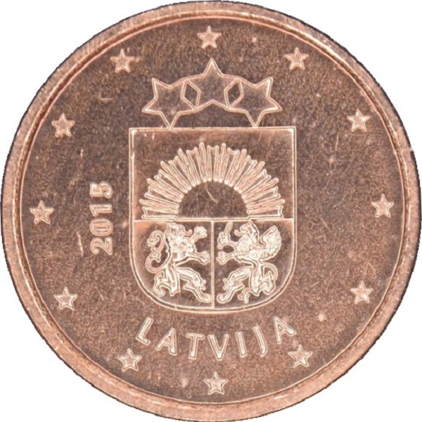 Латвия 1 Евро цент (2015) KM#