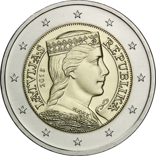 Латвия 2 Евро (2015) KM#