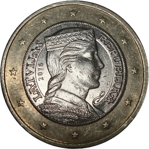 Латвия 1 Евро (2016) KM#