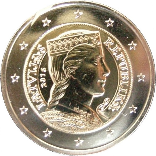 Латвия 2 Евро (2016) KM#