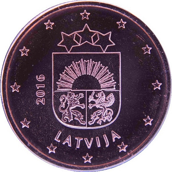 Латвия 5 Евро цент (2016) KM#