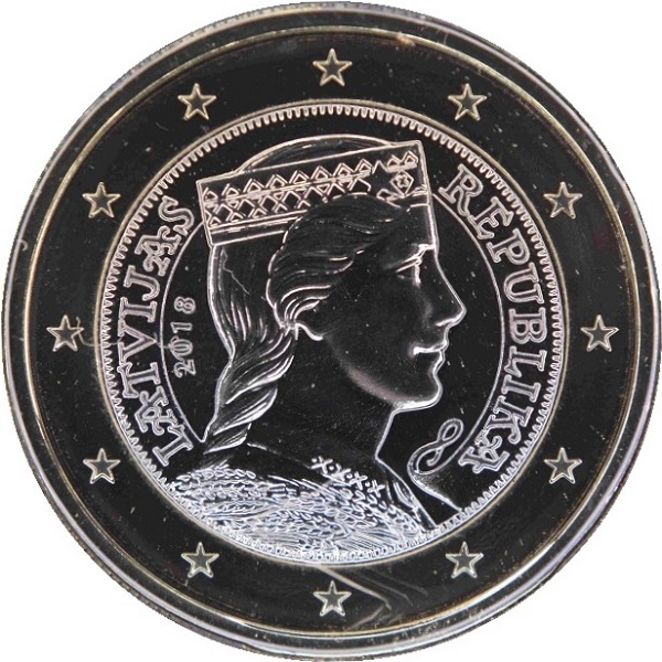 Латвия 1 Евро (2018) KM#