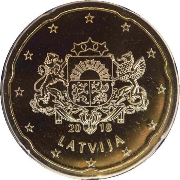 Латвия 20 Евро цент (2018) KM#
