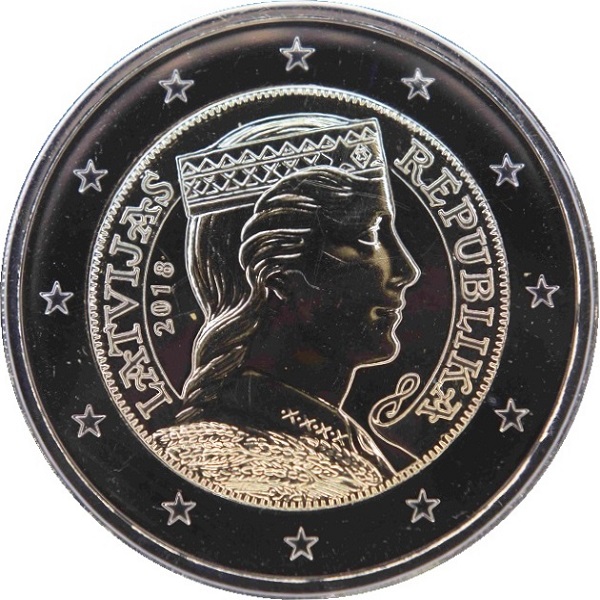 Латвия 2 Евро (2018) KM#