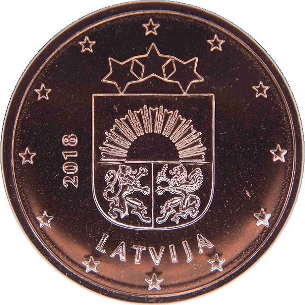 Латвия 2 Евро цент (2018) KM#