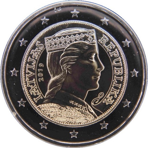 Латвия 2 Евро (2019) KM#